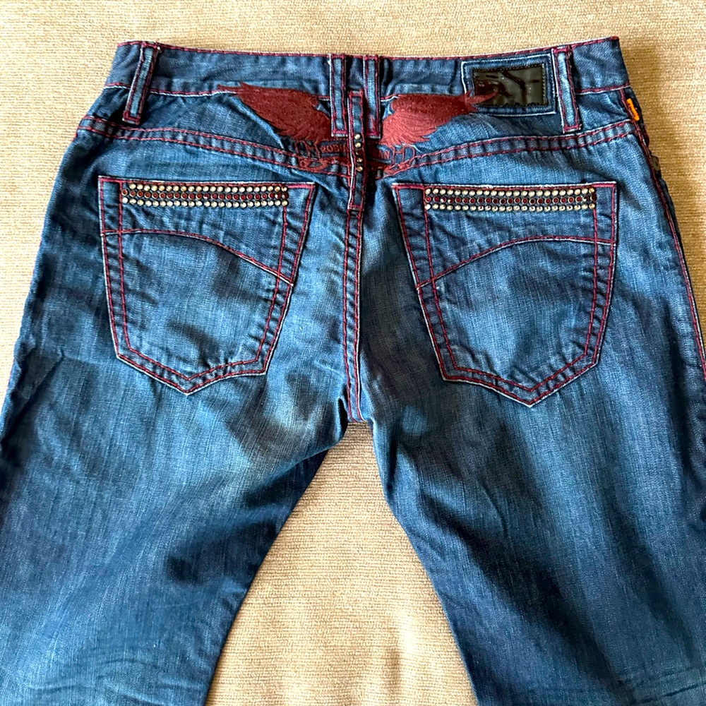 Robin’s Jean Men's Blue Jeans with Red Stitching